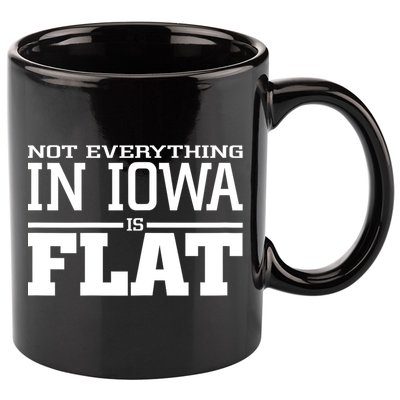 Not Everything In Iowa Is Flat Funny Sarcasm Saying 11oz C Handle Ceramic Mug