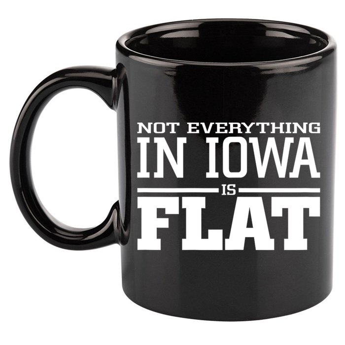 Not Everything In Iowa Is Flat Funny Sarcasm Saying 11oz C Handle Ceramic Mug
