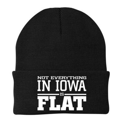 Not Everything In Iowa Is Flat Funny Sarcasm Saying Beanie