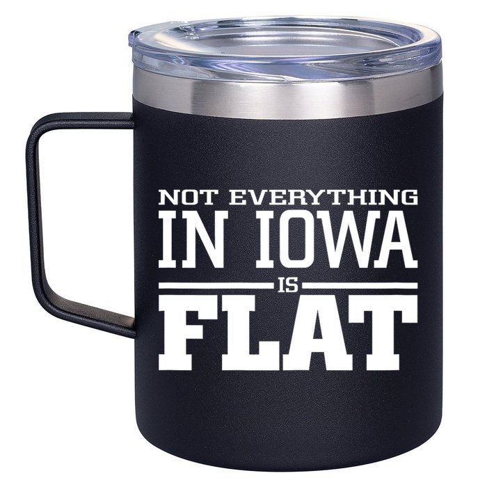 Not Everything In Iowa Is Flat Funny Sarcasm Saying 12oz Stainless Steel Coffee Mug