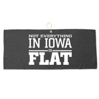 Not Everything In Iowa Is Flat Funny Sarcasm Saying Large Microfiber Waffle Golf Towel