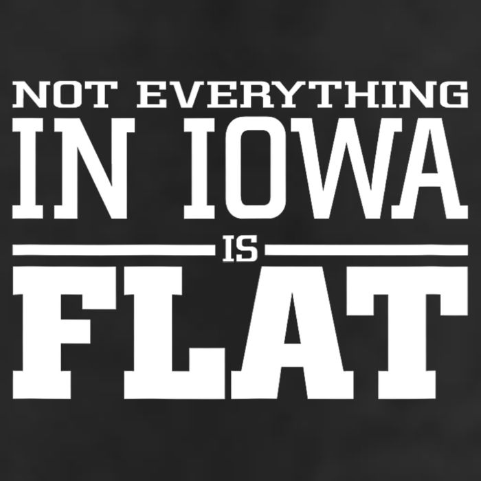 Not Everything In Iowa Is Flat Funny Sarcasm Saying Large Microfiber Waffle Golf Towel
