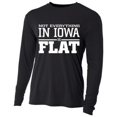 Not Everything In Iowa Is Flat Funny Sarcasm Saying Cooling Performance Long Sleeve Crew