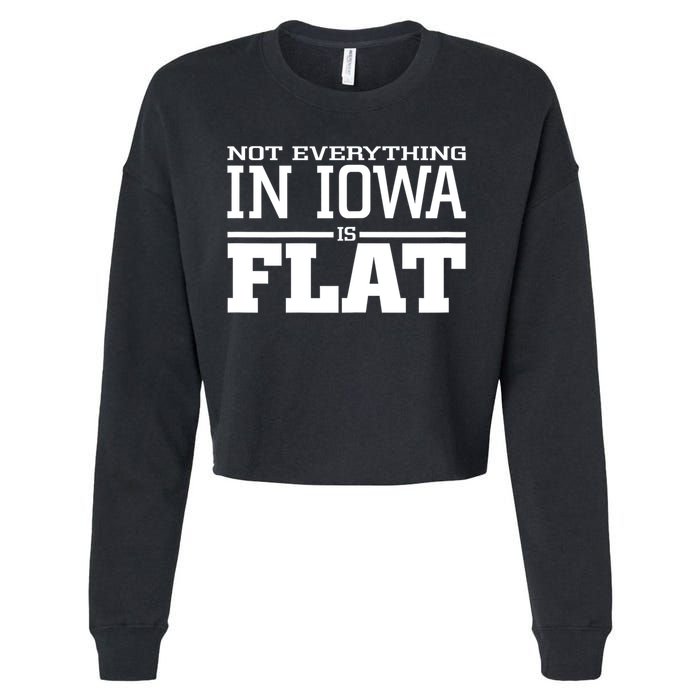 Not Everything In Iowa Is Flat Funny Sarcasm Saying Cropped Pullover Crew