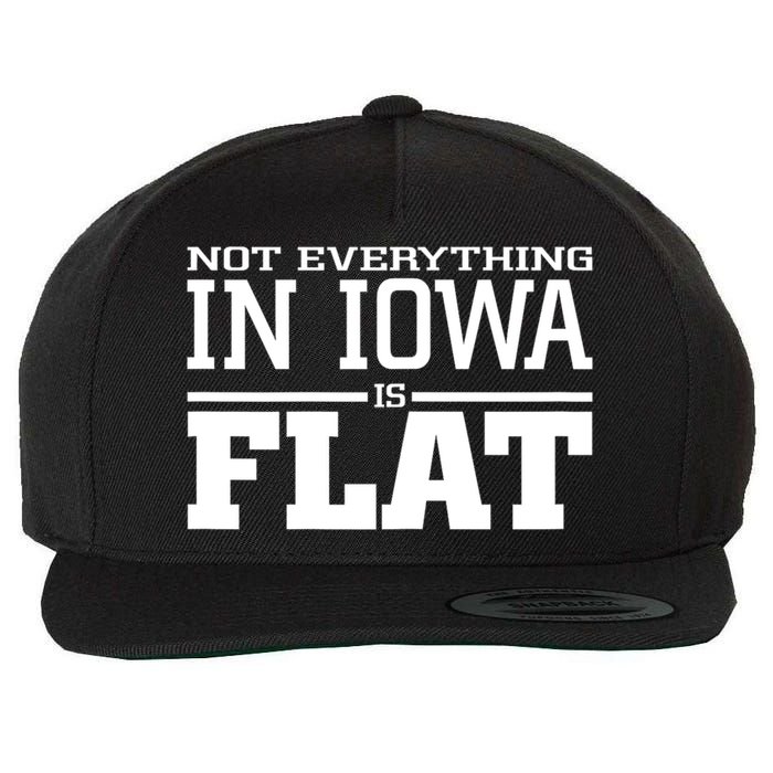 Not Everything In Iowa Is Flat Funny Sarcasm Saying Wool Snapback Cap