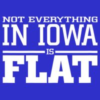 Not Everything In Iowa Is Flat Funny Sarcasm Saying Stripe Pom Pom Beanie