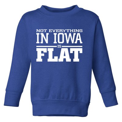 Not Everything In Iowa Is Flat Funny Sarcasm Saying Toddler Sweatshirt