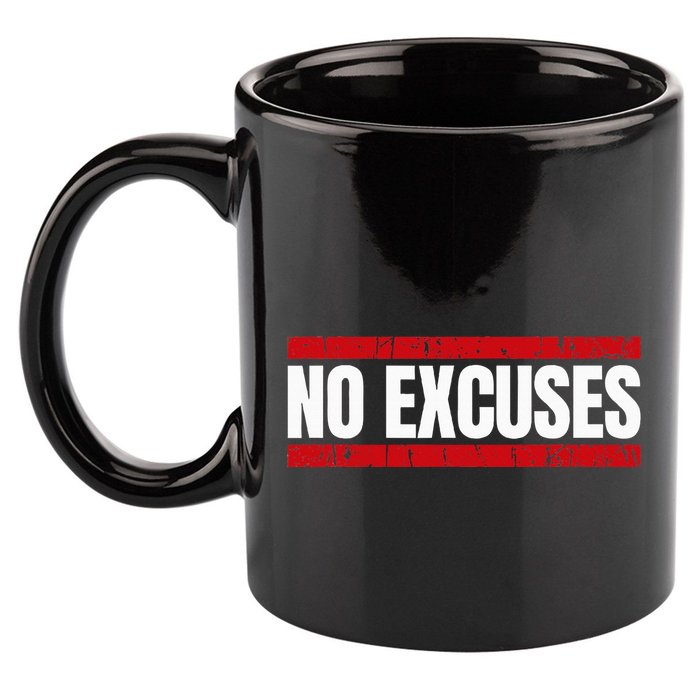 No Excuses Inspirational Saying Motivational Gym Workout 11oz C Handle Ceramic Mug