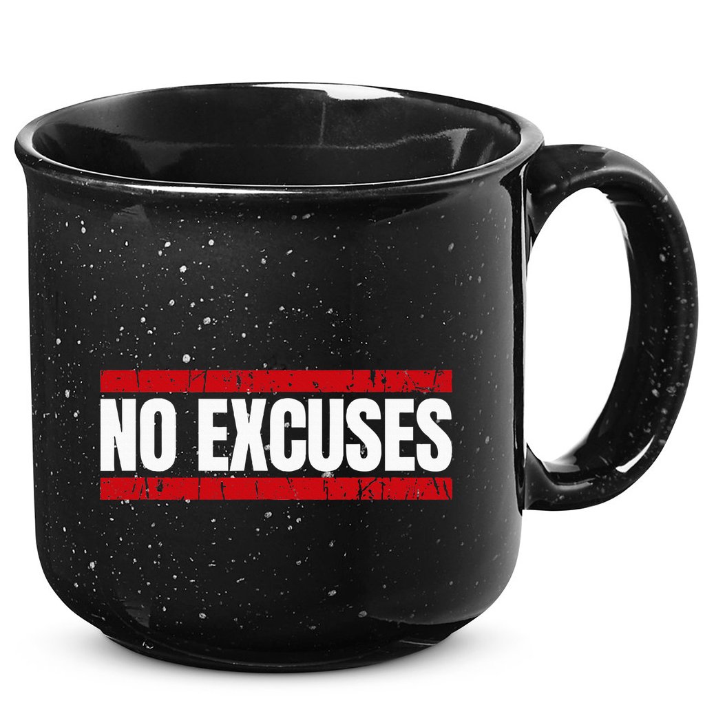 No Excuses Inspirational Saying Motivational Gym Workout 15oz Campfire Ceramic Mug