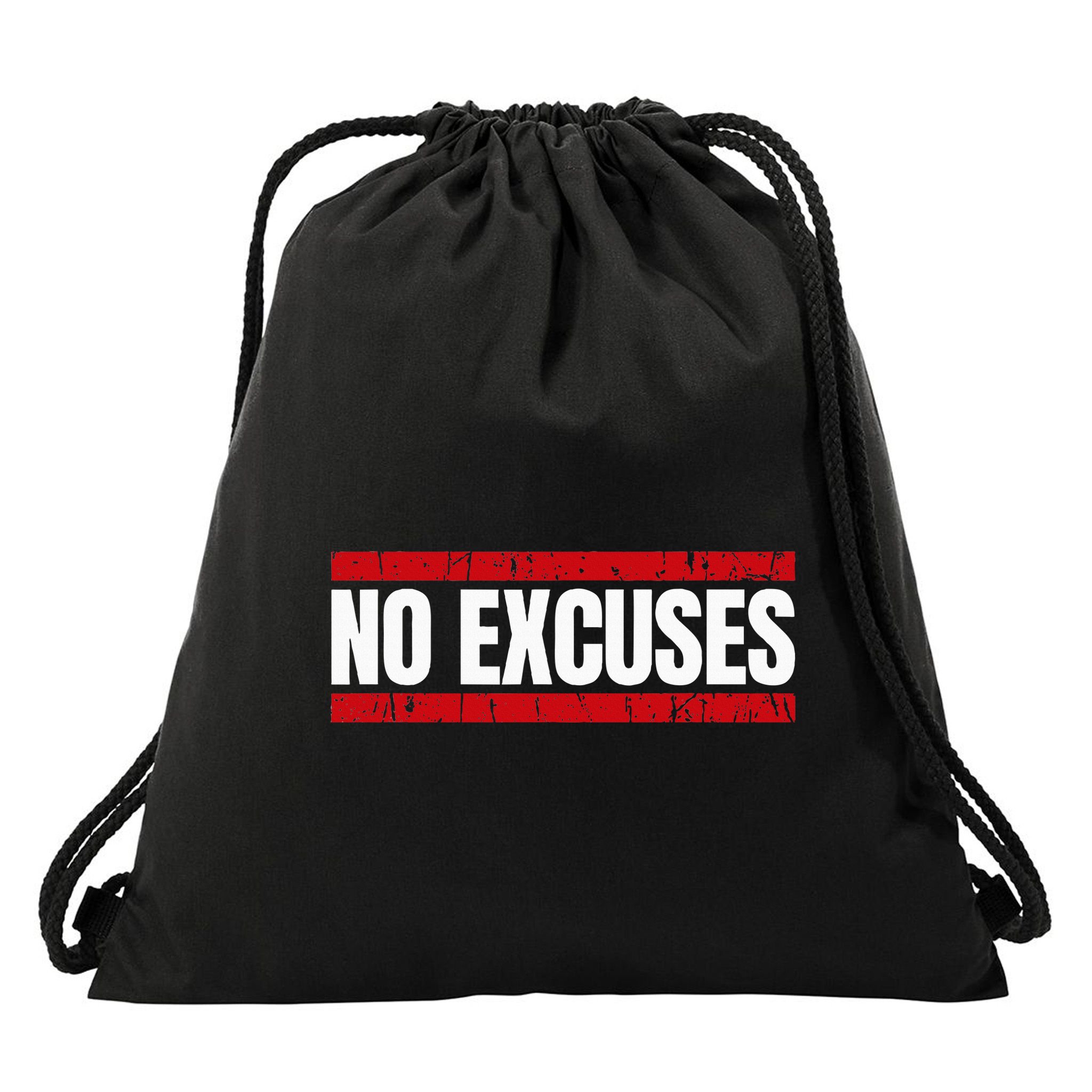 No Excuses Inspirational Saying Motivational Gym Workout Drawstring Bag