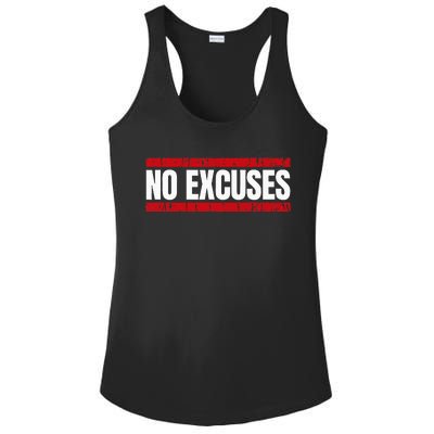 No Excuses Inspirational Saying Motivational Gym Workout Ladies PosiCharge Competitor Racerback Tank