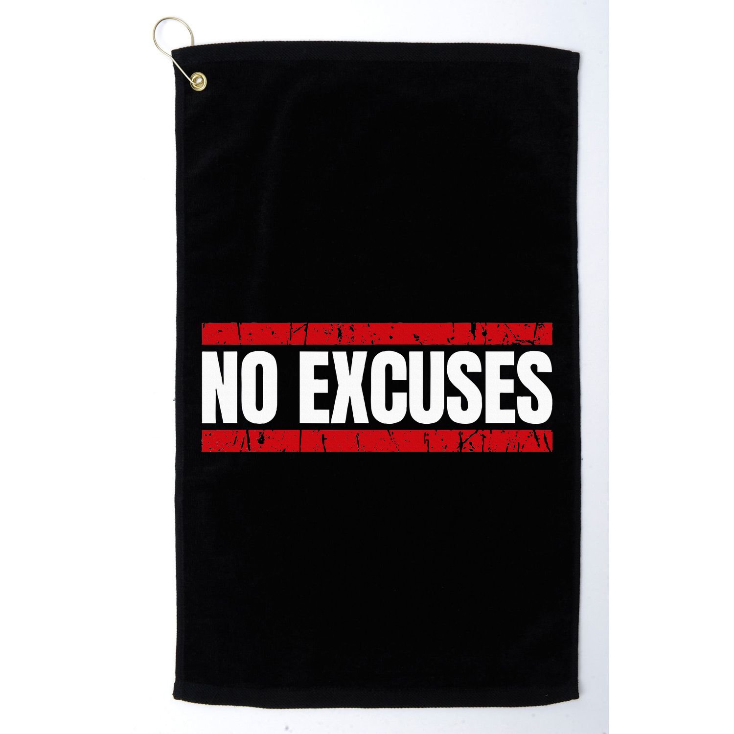 No Excuses Inspirational Saying Motivational Gym Workout Golf Towel