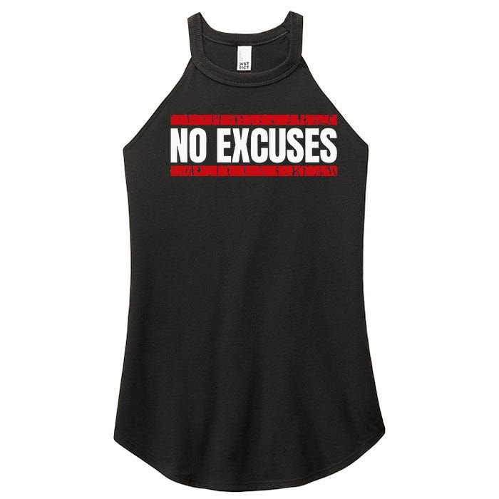 No Excuses Inspirational Saying Motivational Gym Workout Women’s Perfect Tri Rocker Tank