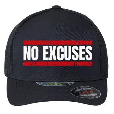 No Excuses Inspirational Saying Motivational Gym Workout Flexfit Unipanel Trucker Cap