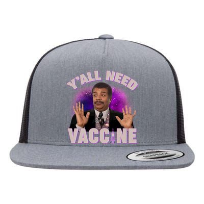 Neil deGrasse Tyson Y’all Need Vaccine Flat Bill Trucker Hat