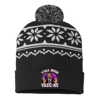 Neil deGrasse Tyson Y’all Need Vaccine USA-Made Snowflake Beanie