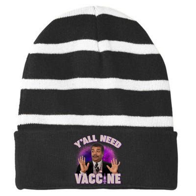 Neil deGrasse Tyson Y’all Need Vaccine Striped Beanie with Solid Band