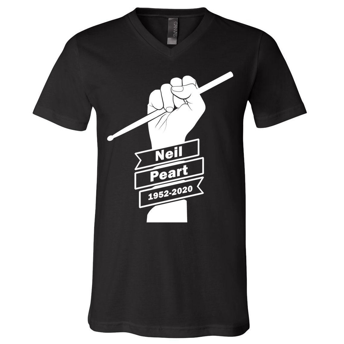 Neil Peart In Loving Memory Greatest Drummer V-Neck T-Shirt