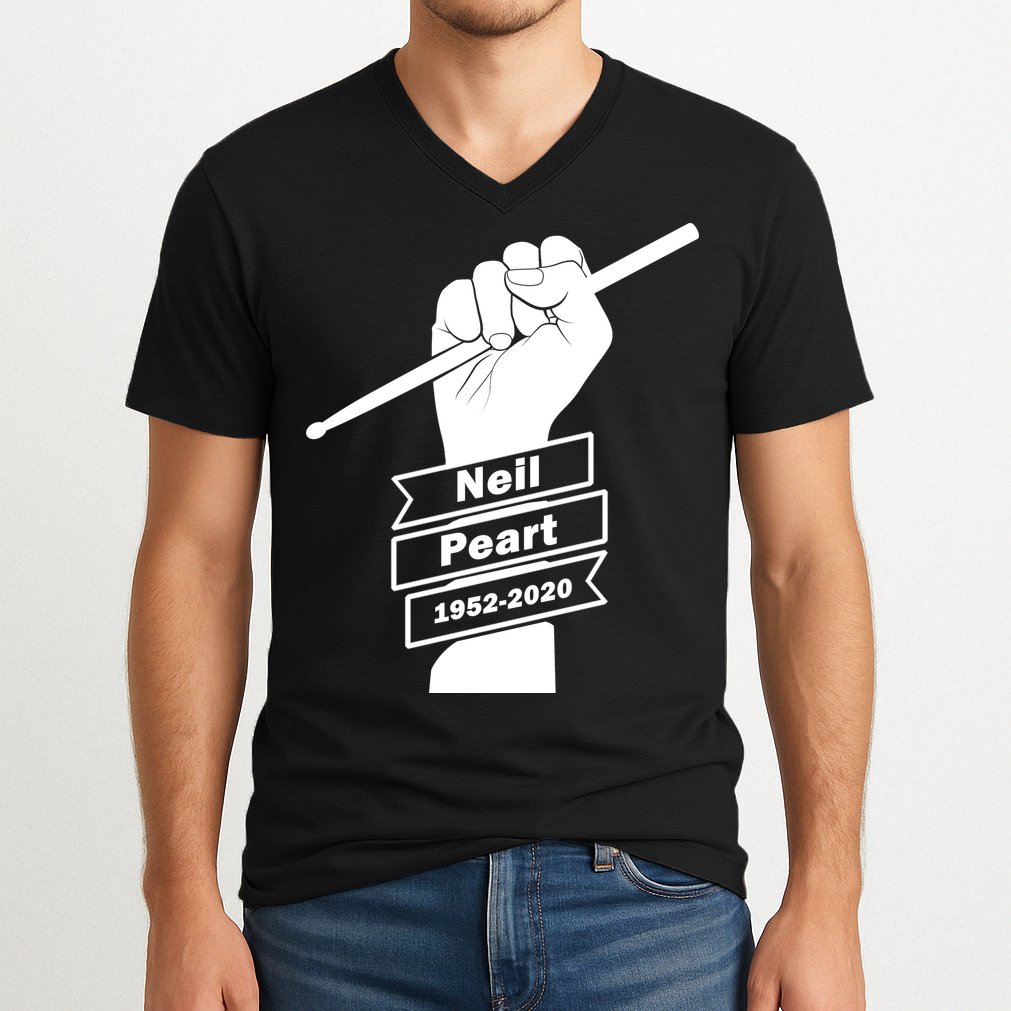 Neil Peart In Loving Memory Greatest Drummer V-Neck T-Shirt