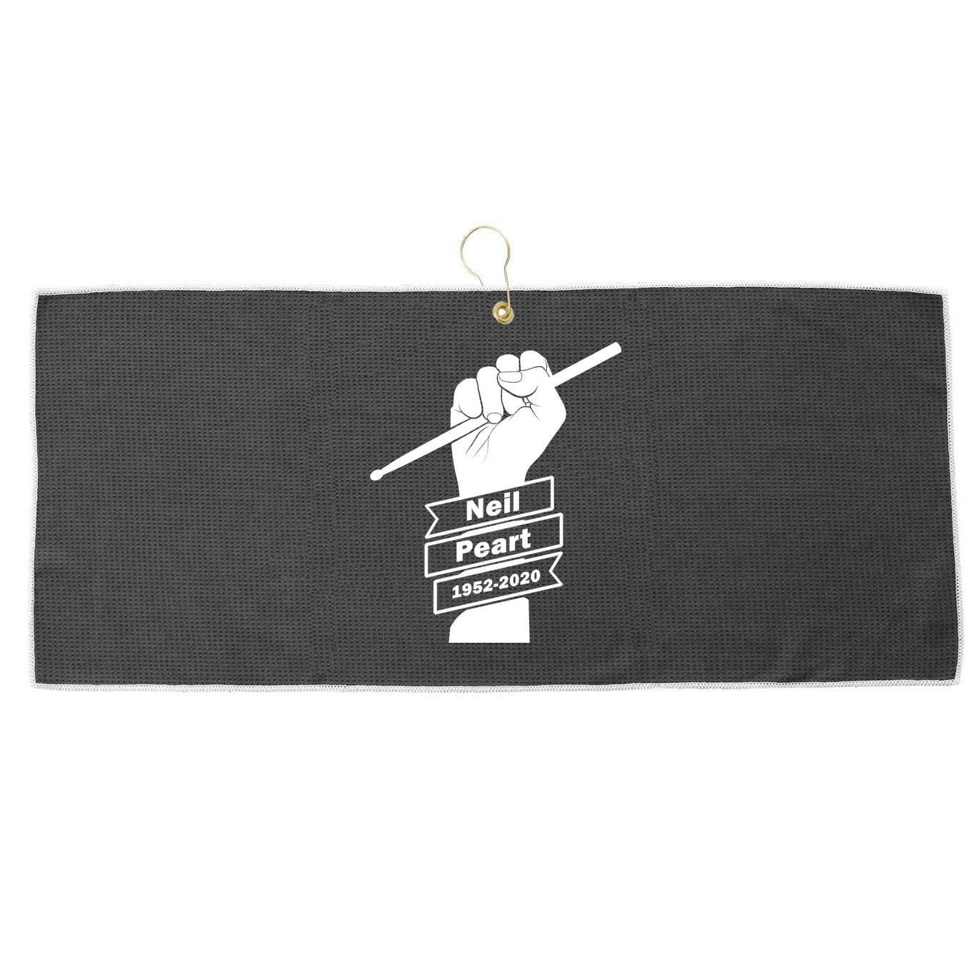 Neil Peart In Loving Memory Greatest Drummer Large Microfiber Waffle Golf Towel