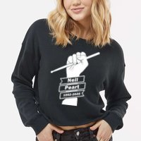 Neil Peart In Loving Memory Greatest Drummer Cropped Pullover Crew