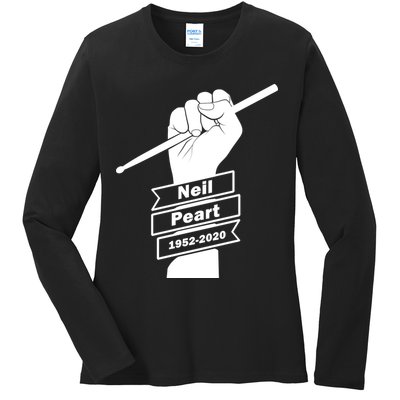 Neil Peart In Loving Memory Greatest Drummer Ladies Long Sleeve Shirt