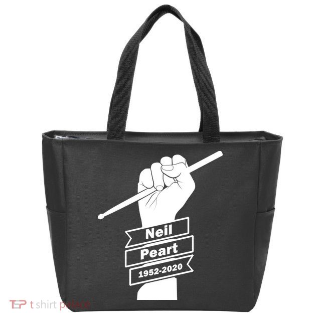 Neil Peart In Loving Memory Greatest Drummer Zip Tote Bag