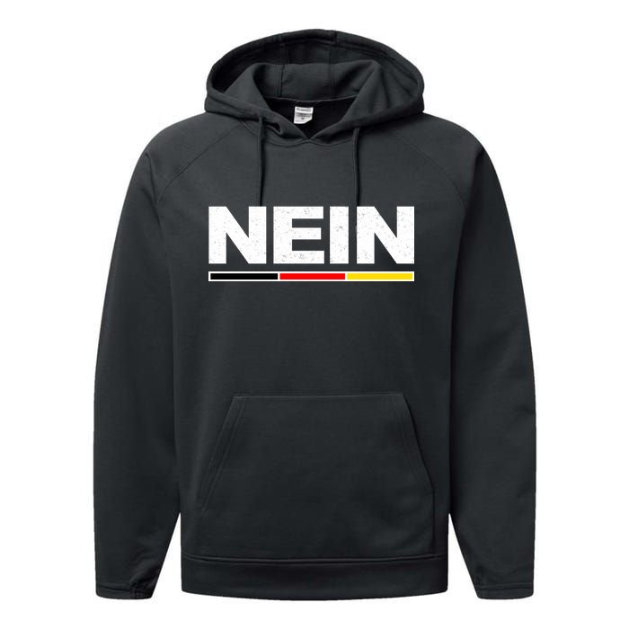 Nein German Funny Oktoberfest Performance Fleece Hoodie