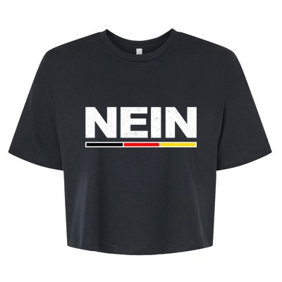 Nein German Funny Oktoberfest Bella+Canvas Jersey Crop Tee