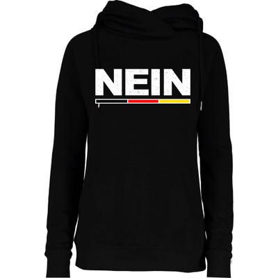 Nein German Funny Oktoberfest Womens Funnel Neck Pullover Hood