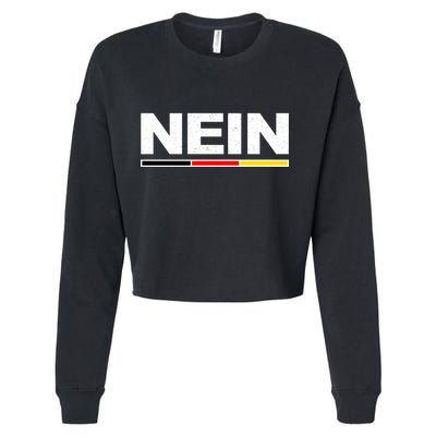 Nein German Funny Oktoberfest Cropped Pullover Crew