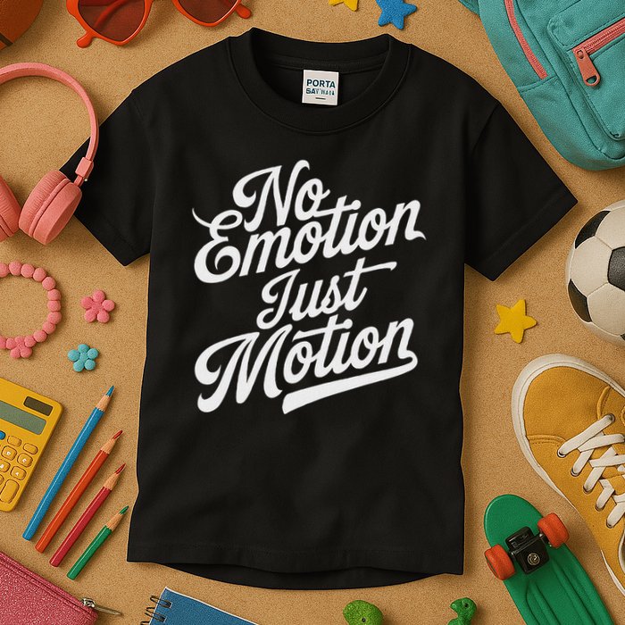 No Emotion Just Motion Motivation Progress Kids T-Shirt