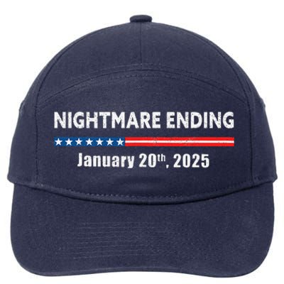 Nightmare Ending January 20th 2025 Funny Pro Trump 2025 7-Panel Snapback Hat