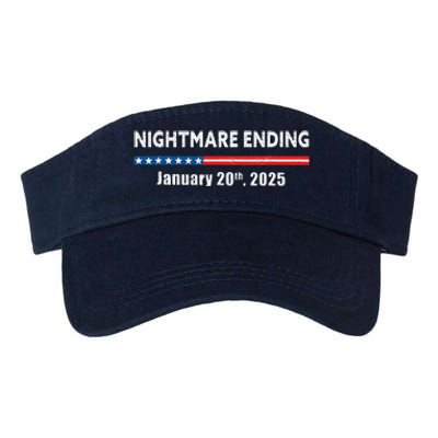 Nightmare Ending January 20th 2025 Funny Pro Trump 2025 Valucap Bio-Washed Visor