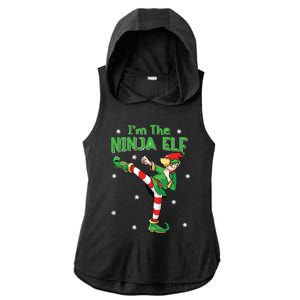 Ninja Elf Karate Taekwondo Martial Arts Mma Christmas Ladies PosiCharge Tri-Blend Wicking Draft Hoodie Tank