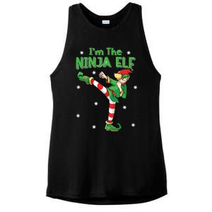 Ninja Elf Karate Taekwondo Martial Arts Mma Christmas Ladies PosiCharge Tri-Blend Wicking Tank