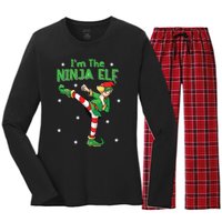 Ninja Elf Karate Taekwondo Martial Arts Mma Christmas Women's Long Sleeve Flannel Pajama Set 