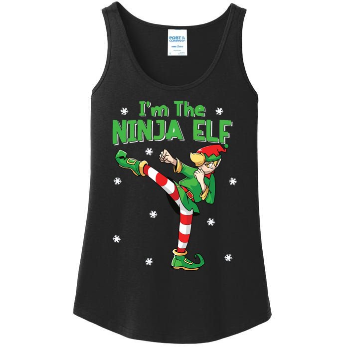 Ninja Elf Karate Taekwondo Martial Arts Mma Christmas Ladies Essential Tank