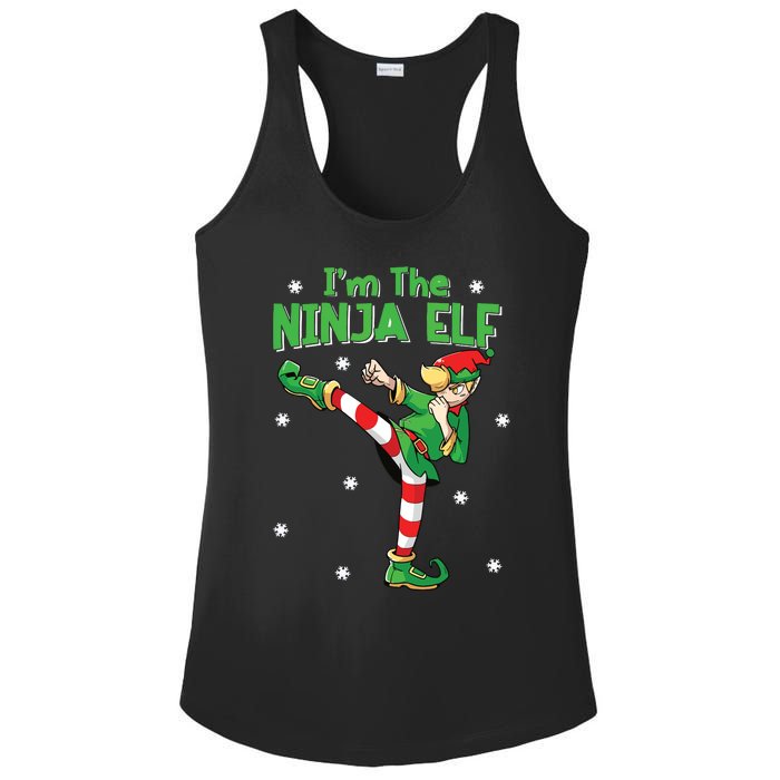 Ninja Elf Karate Taekwondo Martial Arts Mma Christmas Ladies PosiCharge Competitor Racerback Tank