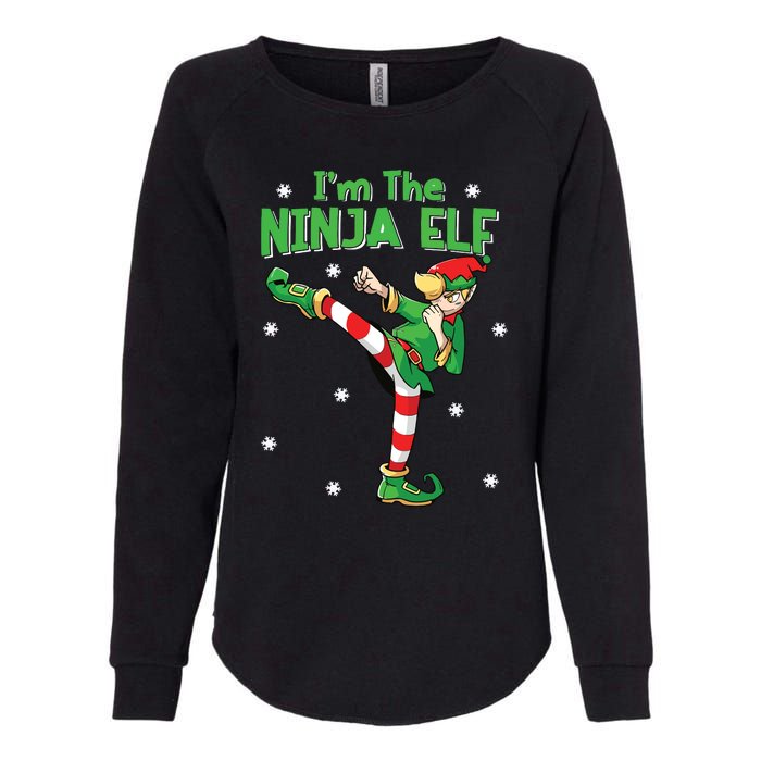 Ninja Elf Karate Taekwondo Martial Arts Mma Christmas Womens California Wash Sweatshirt