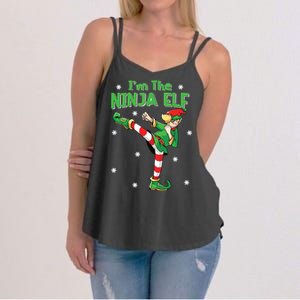 Ninja Elf Karate Taekwondo Martial Arts Mma Christmas Women's Strappy Tank