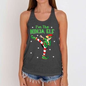 Ninja Elf Karate Taekwondo Martial Arts Mma Christmas Women's Knotted Racerback Tank