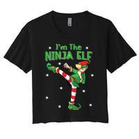 Ninja Elf Karate Taekwondo Martial Arts Mma Christmas Women's Crop Top Tee