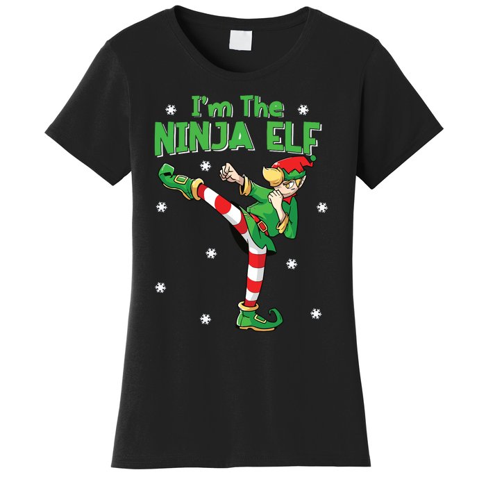 Ninja Elf Karate Taekwondo Martial Arts Mma Christmas Women's T-Shirt