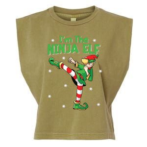 Ninja Elf Karate Taekwondo Martial Arts Mma Christmas Garment-Dyed Women's Muscle Tee