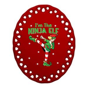 Ninja Elf Karate Taekwondo Martial Arts Mma Christmas Ceramic Oval Ornament