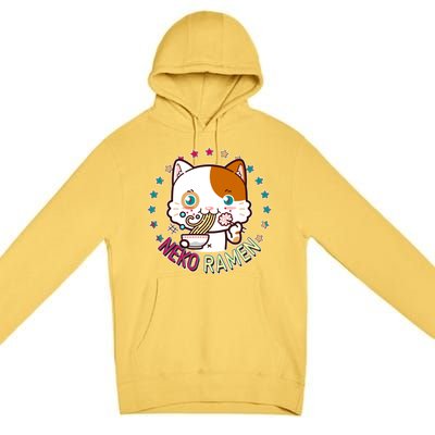 Neko Ramen Noodle Cat Premium Pullover Hoodie