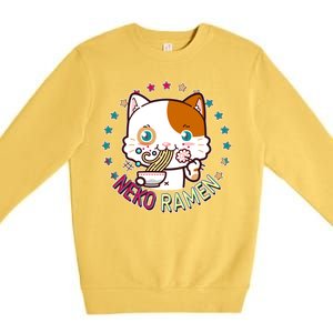 Neko Ramen Noodle Cat Premium Crewneck Sweatshirt