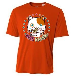 Neko Ramen Noodle Cat Cooling Performance Crew T-Shirt