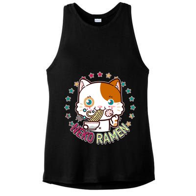 Neko Ramen Noodle Cat Ladies PosiCharge Tri-Blend Wicking Tank
